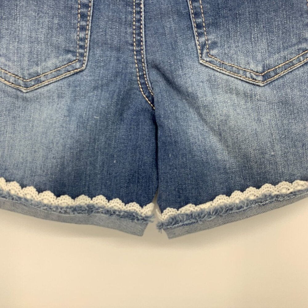 Hippie Girl Denim Shorts Shortie Snap Button Distressed Adjustable - Picture 5 of 5